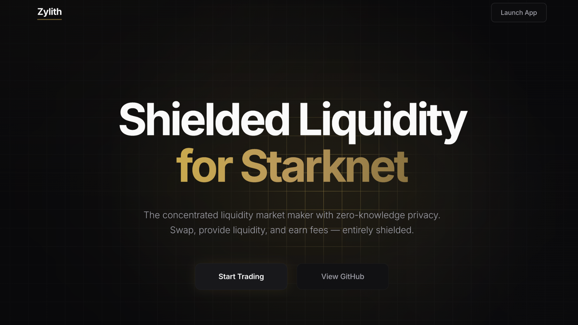 Zylith - Liquidez Blindada para Starknet